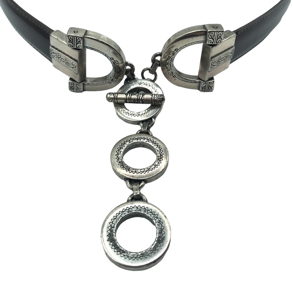 Sold! Vintage Brighton 1996 Adjustable Leather Belt Toggle Clasp Women